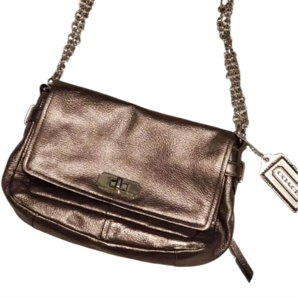 Coach Gunmetal Metallic Chelsea Bag